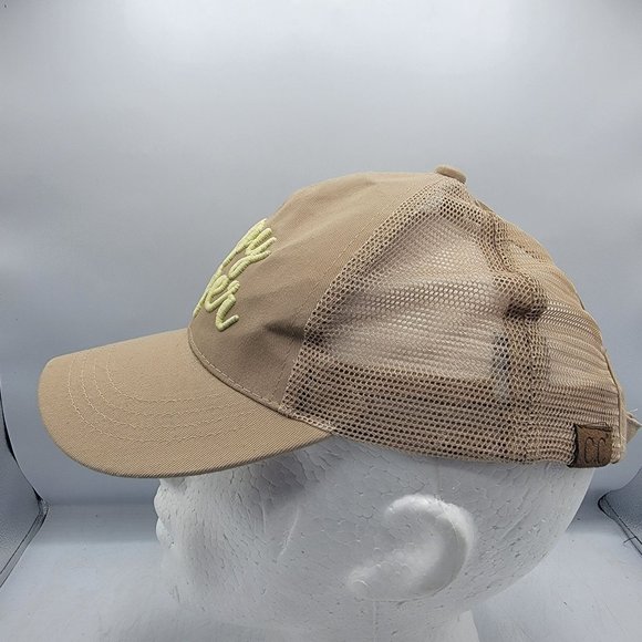 C.C Happy Camper Womens Ponycap Adjustable Hat Cap Comfort Breathable Casual - Picture 2 of 9